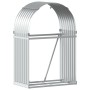 Leñero de acero galvanizado plateado 80x45x120 cm de , Bolsas y soportes de leña - Ref: Foro24-364589, Precio: 46,99 €, Descu...