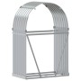 Leñero de acero galvanizado plateado 80x45x120 cm de , Bolsas y soportes de leña - Ref: Foro24-364589, Precio: 46,99 €, Descu...