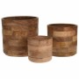 Home&Styling 3-teiliges Blumentopf-Set aus massivem natürlichem Mangoholz von , Töpfe und Pflanzgefäße - Ref: Foro24-447484, ...