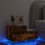 Mesita de noche con luces LED roble ahumado 70x36x40,5 cm de , Mesitas de noche - Ref: Foro24-836781, Precio: 68,56 €, Descue...