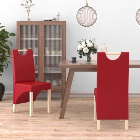 Dining chairs 2 units red wine red synthetic leather by , dining chairs - Ref: Foro24-336955, Price: 123,25 €, Discount: %