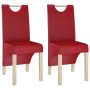 Dining chairs 2 units red wine red synthetic leather by , dining chairs - Ref: Foro24-336955, Price: 123,99 €, Discount: %