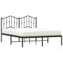 Estructura de cama con cabecero metal negro 135x190 cm de , Camas y somieres - Ref: Foro24-373788, Precio: 92,70 €, Descuento: %