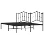 Bed frame with black metal headboard 135x190 cm by , Beds and slatted bases - Ref: Foro24-373788, Price: 92,70 €, Discount: %