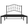 Estructura de cama con cabecero metal negro 100x190 cm de , Camas y somieres - Ref: Foro24-373783, Precio: 63,19 €, Descuento: %