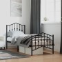 Bed frame with headboard and black metal footboard 75x190 cm by , Beds and slatted bases - Ref: Foro24-373797, Price: 64,99 €...