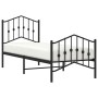 Bed frame with headboard and black metal footboard 75x190 cm by , Beds and slatted bases - Ref: Foro24-373797, Price: 64,99 €...