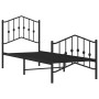 Bed frame with headboard and black metal footboard 75x190 cm by , Beds and slatted bases - Ref: Foro24-373797, Price: 64,99 €...