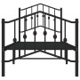 Bed frame with headboard and black metal footboard 75x190 cm by , Beds and slatted bases - Ref: Foro24-373797, Price: 64,99 €...