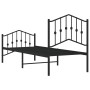 Bed frame with headboard and black metal footboard 75x190 cm by , Beds and slatted bases - Ref: Foro24-373797, Price: 64,99 €...