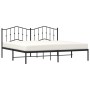 Estructura de cama con cabecero metal negro 193x203 cm de , Camas y somieres - Ref: Foro24-373795, Precio: 103,21 €, Descuent...