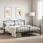 Black metal headboard and footboard bed frame 180x200 cm by , Beds and slatted bases - Ref: Foro24-373811, Price: 121,21 €, D...