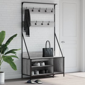 Gray Sonoma coat rack with shoe rack 100x41x184 cm by , Dresser Organizers and Bar Hangers - Ref: Foro24-837870, Price: 100,9...