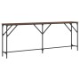 Mesa consola madera de ingeniería marrón roble 200x29x75 cm de , Mesas auxiliares - Ref: Foro24-837781, Precio: 71,84 €, Desc...