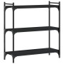 Engineered wood 3-tier bookshelf in black, 80x30x86 cm by , Bookcases and shelves - Ref: Foro24-837667, Price: 34,52 €, Disco...