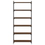 Bookshelf with 6 oak brown engineered wood shelves, 80x30x188 cm. by , Bookcases and shelves - Ref: Foro24-837686, Price: 78,...