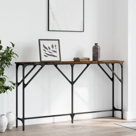 Engineered wood smoked oak console table 140x23x75 cm by , Side tables - Ref: Foro24-837774, Price: 57,99 €, Discount: %