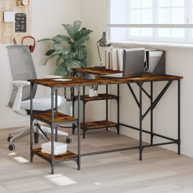 Engineered wood smoked oak desk 139x139x75 cm by , Desks - Ref: Foro24-837594, Price: 96,99 €, Discount: %