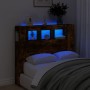 LED headboard engineered wood smoked oak 120x18.5x103.5 cm by , Headboards and footboards - Ref: Foro24-837341, Price: 79,10 ...