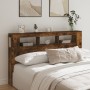 LED headboard engineered wood smoked oak 180x18.5x103.5 cm by , Headboards and footboards - Ref: Foro24-837362, Price: 97,43 ...