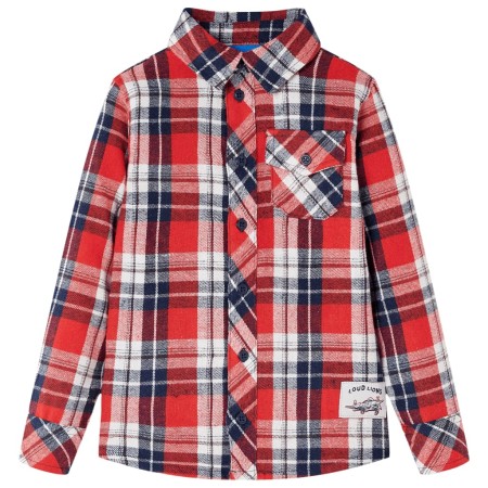 Camisa a cuadros infantil rojo y azul marino 140 de , Camisetas para niños - Ref: Foro24-13173, Precio: 14,99 €, Descuento: %