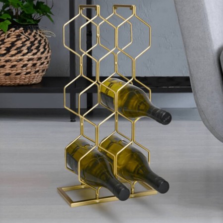 Home&Styling Wine rack for 8 bottles gold metal by , Wine racks - Ref: Foro24-447482, Price: 25,99 €, Discount: %