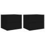 Mesitas de noche de pared con luces LED 2 unidades negro de , Mesitas de noche - Ref: Foro24-836815, Precio: 109,15 €, Descue...