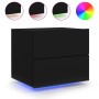 Wall-mounted bedside tables with LED lights, 2 units, black by , Nightstands - Ref: Foro24-836815, Price: 109,28 €, Discount: %