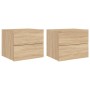 Wall-mounted bedside tables with LED lights, 2 units Sonoma oak by , Nightstands - Ref: Foro24-836817, Price: 102,79 €, Disco...