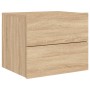 Wall-mounted bedside tables with LED lights, 2 units Sonoma oak by , Nightstands - Ref: Foro24-836817, Price: 102,79 €, Disco...