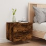 Wall-mounted bedside table with LED lights in smoked oak. by , Nightstands - Ref: Foro24-836820, Price: 53,71 €, Discount: %