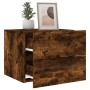 Wall-mounted bedside table with LED lights in smoked oak. by , Nightstands - Ref: Foro24-836820, Price: 53,71 €, Discount: %