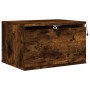 Wall-mounted bedside table with LED lights in smoked oak. by , Nightstands - Ref: Foro24-836834, Price: 47,35 €, Discount: %