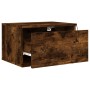 Wall-mounted bedside table with LED lights in smoked oak. by , Nightstands - Ref: Foro24-836834, Price: 47,35 €, Discount: %