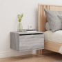 Wall-mounted bedside table with Sonoma gray LED lights by , Nightstands - Ref: Foro24-836836, Price: 48,65 €, Discount: %