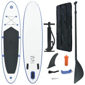 Blau-weißes aufblasbares Paddle-Board-Set von vidaXL, Paddleboards - Ref: Foro24-91582, Preis: 176,99 €, Rabatt: %