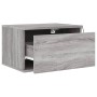 Wall-mounted bedside table with Sonoma gray LED lights by , Nightstands - Ref: Foro24-836836, Price: 48,65 €, Discount: %