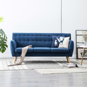 3-seater sofa upholstered in blue fabric 172x70x82 cm by vidaXL, Sofas - Ref: Foro24-247130, Price: 499,56 €, Discount: %