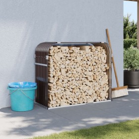 Galvanized steel firewood rack in brown, 120x45x100 cm. by , Firewood bags and holders - Ref: Foro24-364573, Price: 49,99 €, ...