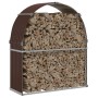 Galvanized steel firewood rack in brown, 120x45x140 cm. by , Firewood bags and holders - Ref: Foro24-364571, Price: 56,62 €, ...