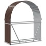 Leñero de acero galvanizado marrón 120x45x140 cm de , Bolsas y soportes de leña - Ref: Foro24-364571, Precio: 56,62 €, Descue...