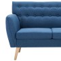 Sofá de 3 plazas tapizado de tela azul 172x70x82 cm de vidaXL, Sofás - Ref: Foro24-247130, Precio: 499,56 €, Descuento: %