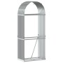 Leñero de acero galvanizado gris claro 80x45x190 cm de , Bolsas y soportes de leña - Ref: Foro24-364550, Precio: 62,25 €, Des...