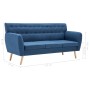 Sofá de 3 plazas tapizado de tela azul 172x70x82 cm de vidaXL, Sofás - Ref: Foro24-247130, Precio: 499,56 €, Descuento: %