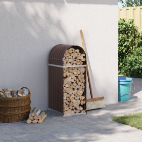 Galvanized steel firewood rack, brown, 40x45x100 cm. by , Firewood bags and holders - Ref: Foro24-364567, Price: 48,50 €, Dis...