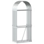 Galvanized silver steel firewood rack 80x45x190 cm by , Firewood bags and holders - Ref: Foro24-364590, Price: 54,97 €, Disco...