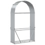 Leñero de acero galvanizado plateado 120x45x210 cm de , Bolsas y soportes de leña - Ref: Foro24-364592, Precio: 60,66 €, Desc...