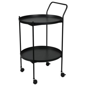 Home&Styling Black 2-tier side table with wheels by , Side tables - Ref: Foro24-447480, Price: 37,99 €, Discount: %