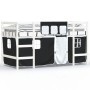 Children's loft bed with black white pine wood curtains 90x200 cm by , Beds and slatted bases - Ref: Foro24-3206967, Price: 1...