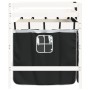 Cama alta niños con cortinas madera pino blanco negro 90x200 cm de , Camas y somieres - Ref: Foro24-3206967, Precio: 178,10 €...